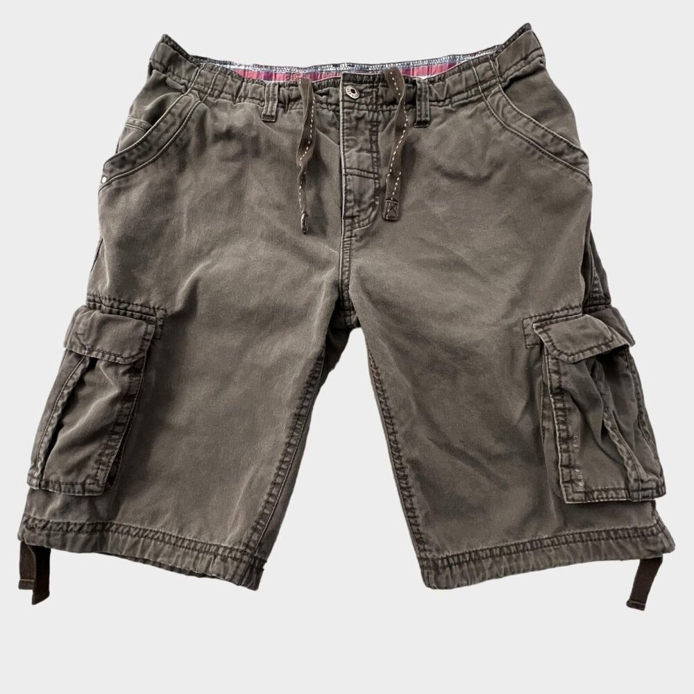 Vintage Esprit Cargo Shorts Mens 36 Gray Paratrooper Hiking Utility Relaxed Fit